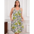 thumbnail image 4 of SHOWMALL Sleeveless Nightgowns for Plus Women Sleepwear Wide Strap Sleep Shirt Pleated Scoopneck Lounge Dress with PocketsDusty Blue Daisies 4X, 4 of 7