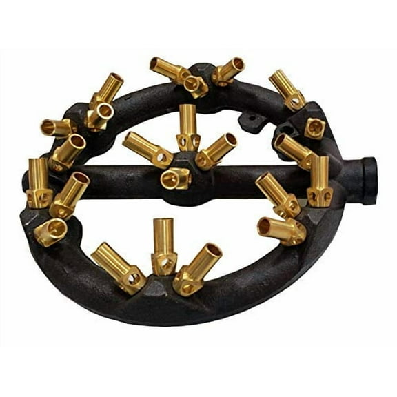 Sunrise Jet Burner For Chinese Wok Range, 23 Copper Tips, Propane Gas Unit, Cast Iron Body