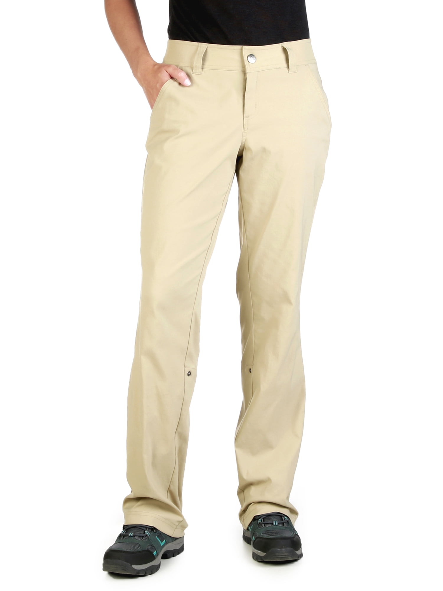 ladies walking hiking camping utility roll leg holiday trousers sand beige NEW 