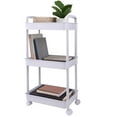 thumbnail image 4 of Organize it All 3 Tier Rolling Storage Cart in White, 4 of 5