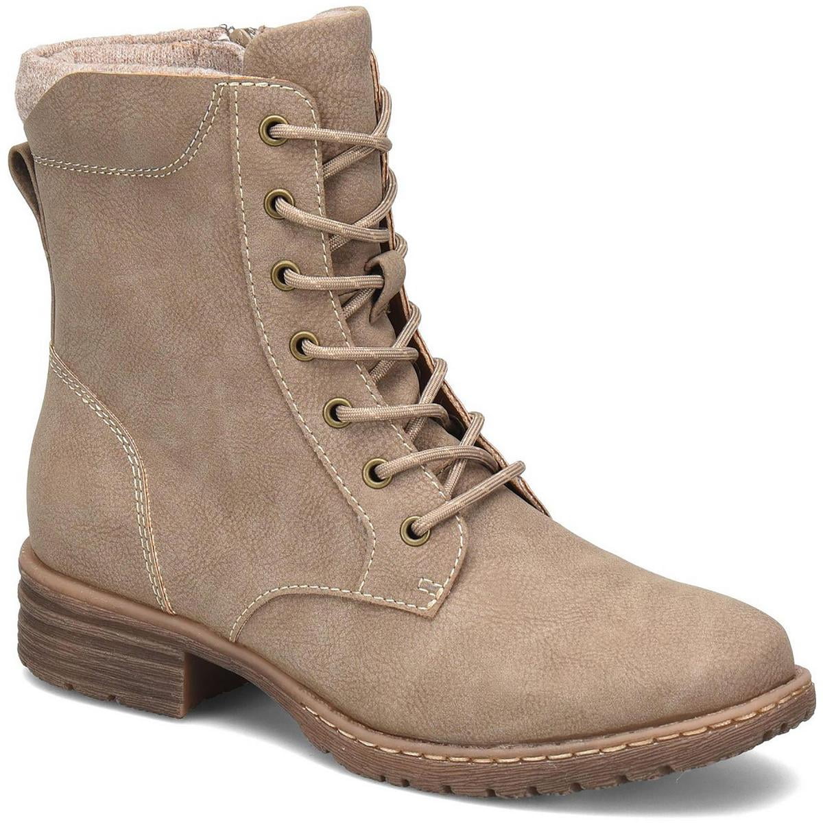 B.O.C. Womens Claudia Faux Suede Ankle Combat Lace up Boots