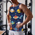 thumbnail image 5 of Picia Planets and Stars Printed Men’s Performance Tank, Men's Workout Tank Top Moisture-Wicking Tank Top Muscle tee, Breathable Workout Shirt-4X-Large, 5 of 7