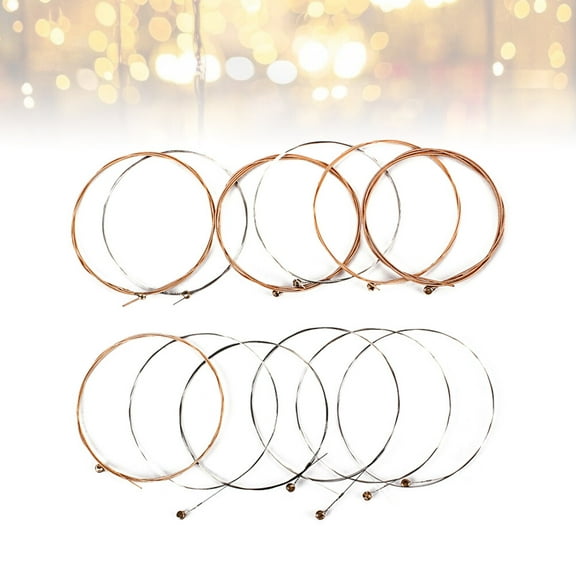 Raindrops 12pcs Durable Stainless Steel Electric Guitar Strings Set for 12 String Guitars