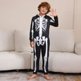 thumbnail image 6 of Hotiary Family Matching Halloween Onesie Pajamas, Funny Vacation Skeleton Print One Piece Pjs, Hooded Zipper Holiday Jammies Sleepwear Nightwear Loungewear for 1Y-2XL, 6 of 8