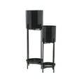 thumbnail image 6 of CosmoLiving by Cosmopolitan 24", 32"H Black Metal Planter with Removable Stand (2 Count), 6 of 10
