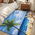 thumbnail image 4 of 3'x5' Area Rugs, Summer Palm Tree Indoor Outdoor Area Rug for Living Room Bedroom, Beach Ocean Coastal Starfish Shells Washable Bathroom Rugs Kitchen Floor Carpet Mats Home Decor Aesthetic, 4 of 8