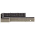 thumbnail image 6 of vidaXL 5 Piece Patio Lounge Set with Cushions Gray Poly Rattan, 6 of 8