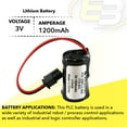 thumbnail image 5 of 2x PLC 3V 1200mAh Battery Compatible with Energy+ Allen Bradley  5561 5562 5563, 5 of 7