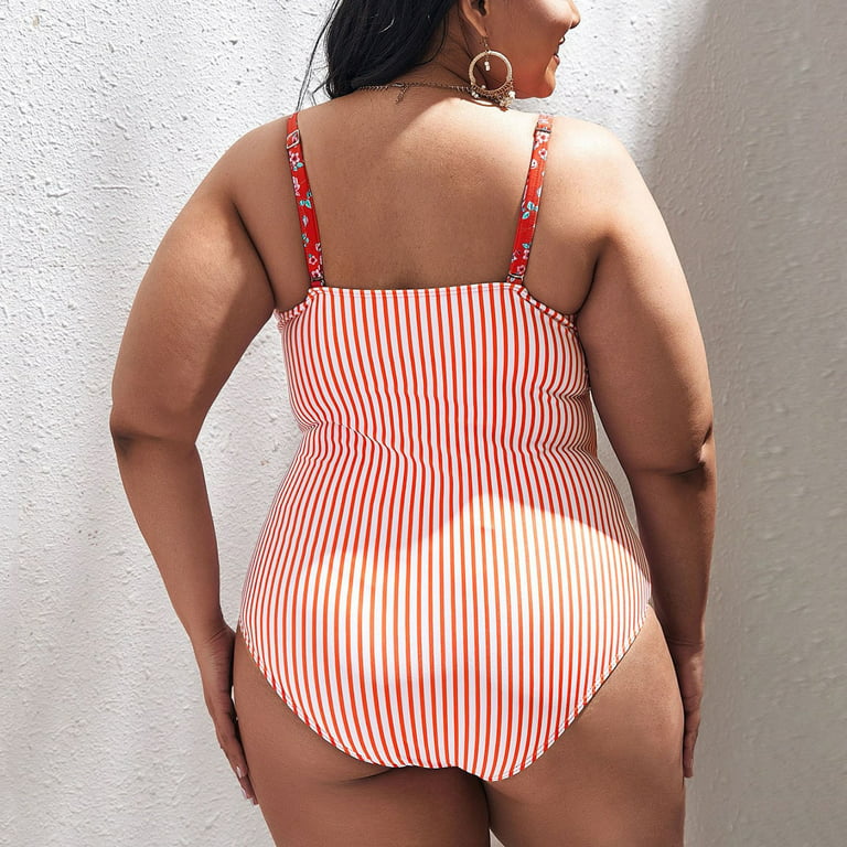 Women's Plus Size Printed Backless One-Piece Swimsuit Bathing Suit G String One Piece Swimwear Flamingo One Piece Swimwear Women - Walmart.com