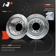 thumbnail image 4 of A-Premium 12.28 inch (312.1mm) Rear Drilled and Slotted Disc Brake Rotors + Ceramic Pads Kit Compatible with Select Toyota, Lexus models - 4Runner 2010-2021, FJ Cruiser 2010-2014, GX460, 6-PC Set, 4 of 6