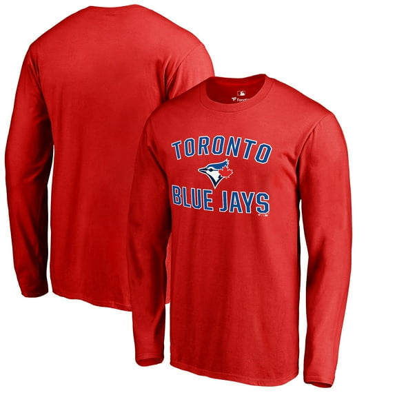 Men's Red Toronto Blue Jays Wordmark Long Sleeve T-Shirt