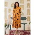 thumbnail image 4 of Mustard Polka Dot Belted Midi Dress in Viscose, 4 of 5