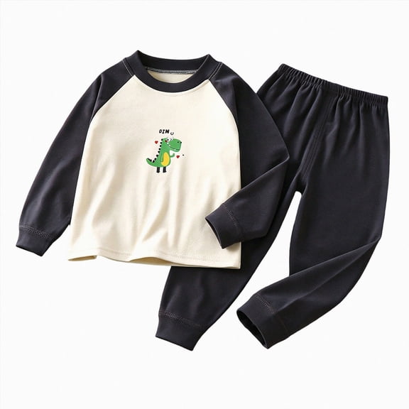 TOWED22 Little Boys Girls Pajamas Sets Baby Cotton 2 Piece Toddler Fall Winter Clothes Kids Pjs Sleepwear 3 6 9 12 18 24 Months 2 3 4 5 6 7 8 9 Years(Black,12-18 M)