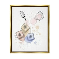 Stupell Industries Spilled Glam Nail Polish Graphic Art Metallic Gold Floating Framed Canvas Print Wall Art, Design by Alison Petrie