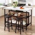 thumbnail image 4 of Cvortll Kitchen Island with Seating and Storage, 47.2" Wooden Counter Height Bar Table with 2 Stools, Space Saving Dining Table Set for Small Apartment or Bistro, White, 4 of 10
