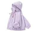 thumbnail image 7 of Girls' Sun Protection Jackets Lightweight Comfy Casual Fashion Outwear Hooded Full Zip Coat With Pockets (12-13 Years, Purple), 7 of 7