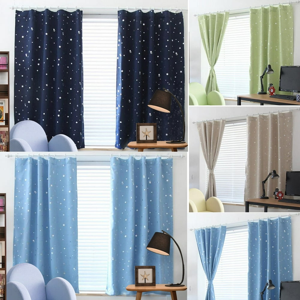 Eyelet Hooks Window Curtains Blackout Room Thermal Insulated Kids Boy