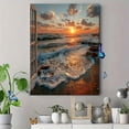 thumbnail image 4 of Ocean Beach Window Sunset Canvas Print, Modern Window View Art, Ready To Hang Coastal Home Wall Decor, 4 of 8