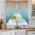 thumbnail image 4 of Navy Blue Brown Ombre Kitchen Window Curtains, Swag Curtains Valance for Bedroom Living Room Bathroom, Teal Gradient Color Modern Abstract Art Rod Pocket Window Curtain Block Drapes 2 Panels 36"x36", 4 of 9