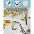 thumbnail image 4 of Sunflower Twin Size Down Alternative Comforter, Lightweight Comforter Quilt Bedding Set with Pillow Shams Summer Botanical Butterfly Watercolor All Seasons Bed Comforter Duvet Insert 68"x86", 4 of 7