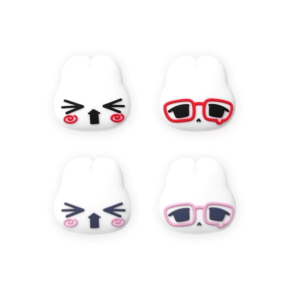 Geekshare 4PCS Thumb Grips for Switch 2,Silicone Joystick Caps for NS2 Controller Retro Bunny