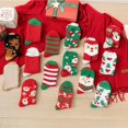 thumbnail image 6 of GZEFJRQM 6 Pairs Fluffy Socks Womens Casual Warm Winter Socks Red Green Color Block Soft Plush Christmas Socks Clearance Sale Cozy Socks Christmas Gifts, 6 of 7