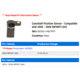 thumbnail image 2 of Camshaft Position Sensor - Compatible with 2002 - 2006 INFINITI Q45 2003 2004 2005, 2 of 2