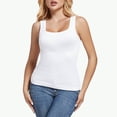 thumbnail image 2 of BYHONG Tank Tops For Women Shapewear Square Neck Camisole Tops White_001 XXXL, 2 of 7