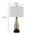 thumbnail image 5 of 23 Inch Pear Shaped Table Lamp, Set of 2, Fabric Cylinder Shade, Black, Gold- Saltoro Sherpi, 5 of 5