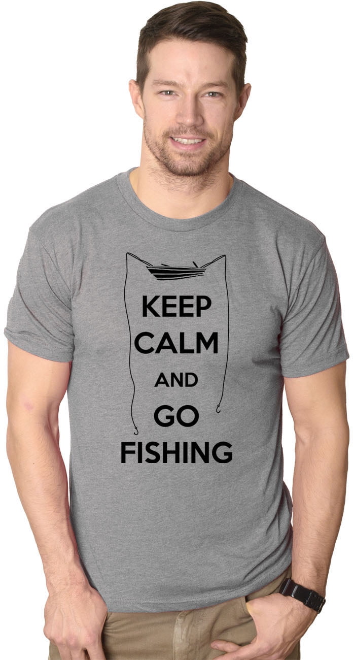 KEEP CALM AND GO FISHING T SHIRT Fisherman Angling Retro Tshirt
