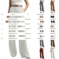 thumbnail image 3 of Women's High Waisted Straight Leg Dress Pants, Business Casual Work Slacks for Women, Solid Color Relaxed Fit Trouser Pants for Spring Summer Work Travel Coffee S, 3 of 4