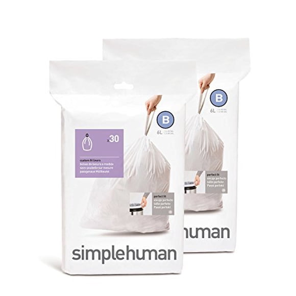 Bolsa de basura Simplehuman Custom Fit Bag B, 6 L, 60 unidades