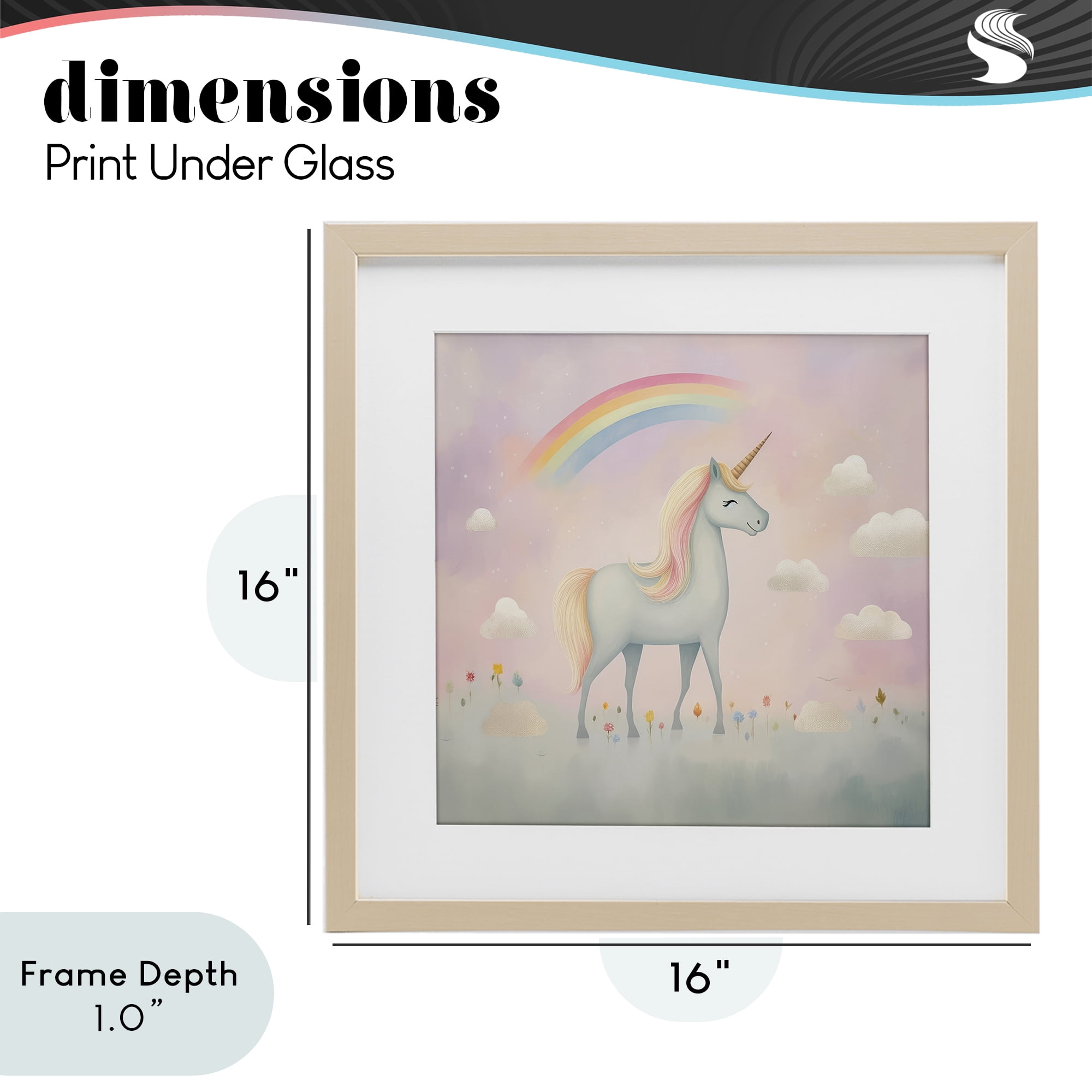 Stupell Industries Mystical Unicorn Dreams in Pastel Birch Framed Print Under Glass, design by Lazar Studio