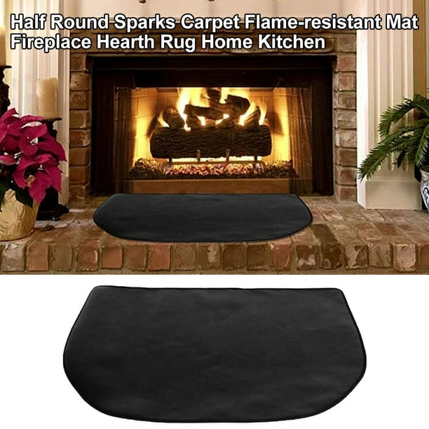 Half Round Sparks Carpet Flame-resistant Mat Fireplace Hearth Rug Home  Kitchen - Walmart.com