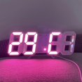 thumbnail image 1 of 3d Led Digital Clock Wall Deco Glowing Night Mode Adjastable Electronic Table Clock Wall Clock Decoration Living Room Led Clock, 1 of 5