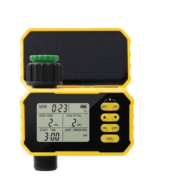 Solar Irrigation Timer LCD Automatic Sprinkler Drip System Outdoor Smart Garden Watering Tool ,Easy to Set Up