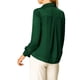 thumbnail image 3 of CAMISAS ELEGANTES PARA MUJER INSPIRADAS CHIC, CON CUELLO PUNTA V Y MANGAS LARGAS, BLUSA DE SATÉN SUAVE, TALLA XS, VERDE OSCURO, 3 of 8