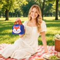 thumbnail image 5 of Lunch Bag, Large Capacity Cartoon Insulated Thermal Cooler Handheld Bento Box for Women Work Office Picnic Travel Outdoor Lightweight Reusable Food Container 9.06x5.12x7.48in Blue, 5 of 5