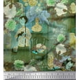 thumbnail image 1 of Soimoi Rayon Fabric Flower Vase,Cat & Girl Human Figure Decor Fabric Printed Yard 42 Inch Wide, 1 of 3