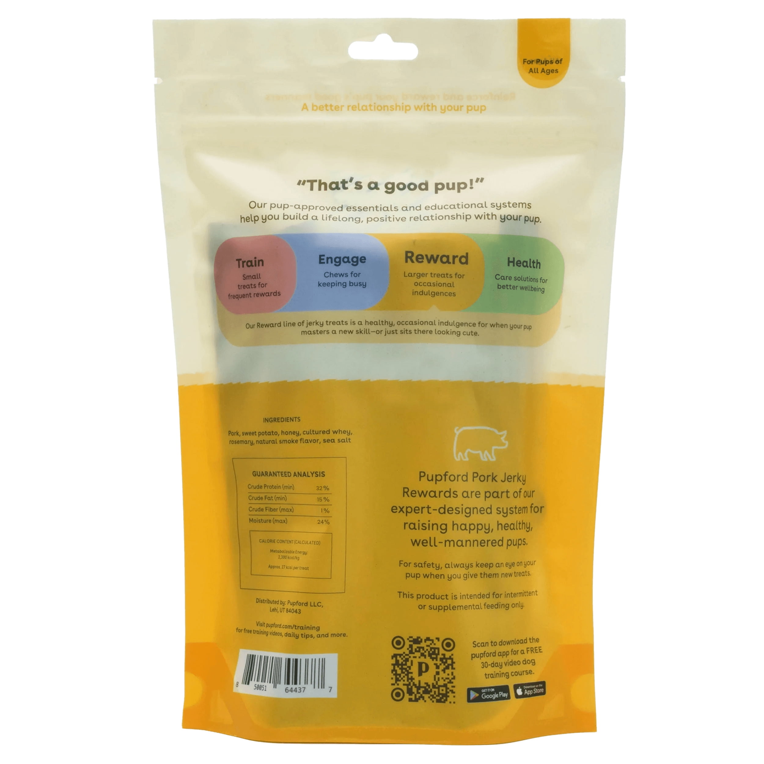 Pupford Soft Jerky for Dogs & Puppies, All-Natural, Healthy Dog Treats, No Fillers, Made in USA (Pork, 16 oz)