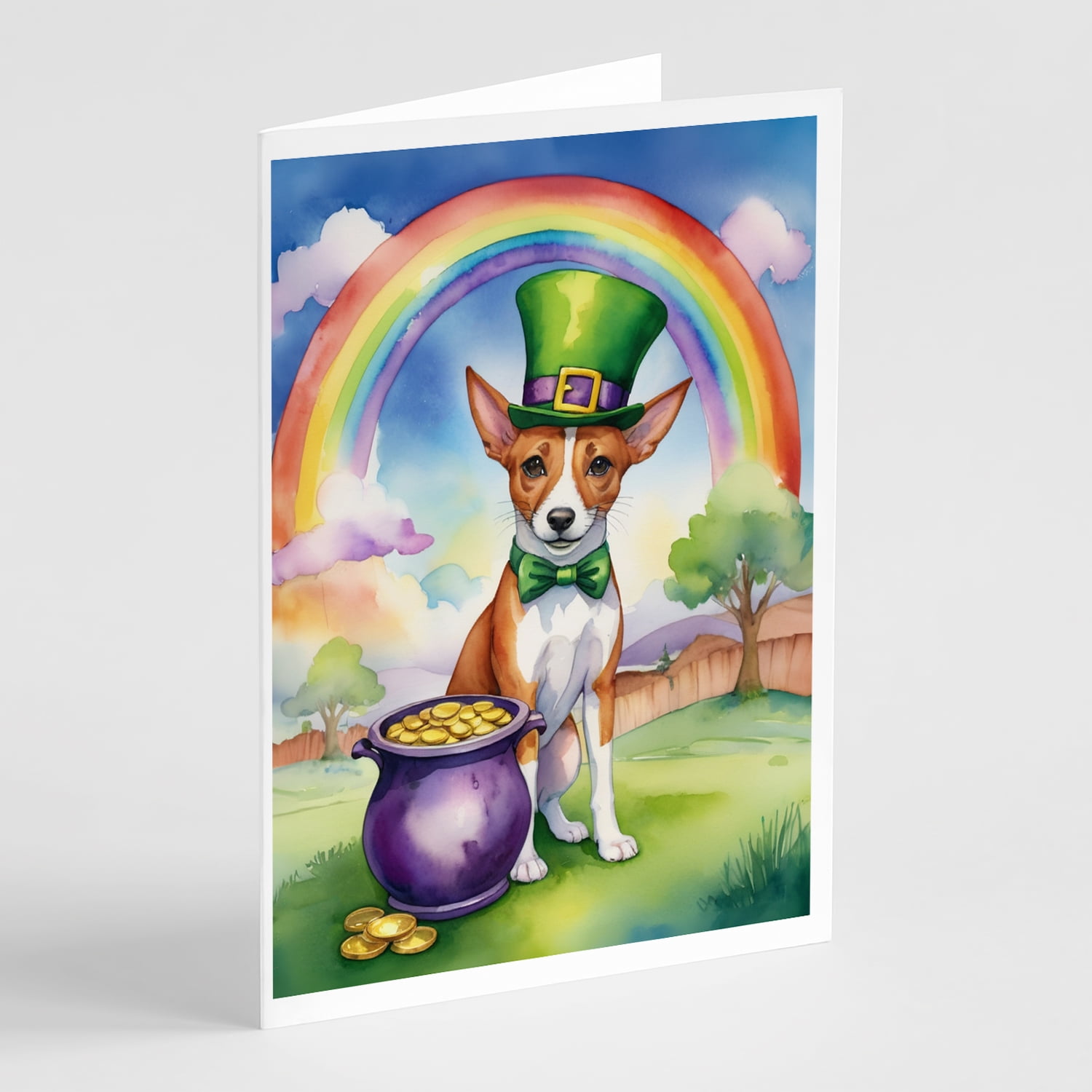 Affenpinscher St Patrick's Day Greeting Cards Pack of 8 7 in x 5 in