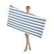 thumbnail image 5 of Toalla de playa de microfibra a rayas, 27x55 pulgadas, toalla de baño absorbente de secado rápido, azul, lavable a máquina, ecológica, para playa, piscina, ducha, 5 of 6