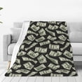 thumbnail image 1 of Fotbe Dollar Manta de Franela Acolchonada con Estampado, Súper Suave y Esponjosa, Extra Grande para Sofá, Cama, Uso Todo el Año-40"x30", 1 of 7