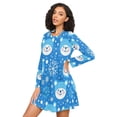 thumbnail image 3 of FORMRS Womens Long Sleeve Nightgowns Crew Neck Sleep Shirt Soft Pajamas Sizes S-3XL, Blue Bears, 3 of 8