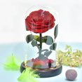 thumbnail image 2 of Rosa eterna en campana, hermosa rosa y cristal con luces LED, base de pino para el día de San Valentín, fiesta de cumpleaños, boda, día de la madre, regalos creativos kaili Sencillez, 2 of 5
