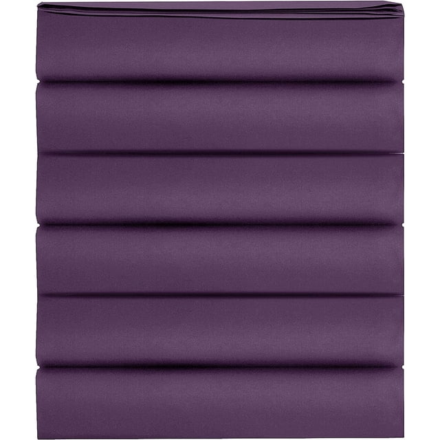 Mocassi Drap Plat 1500 Fils, Lot de 6, Lit Simple, Violet