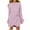 Purple, variant on Langwyqu Long Sleeve Flared Sleeve Girls Slim Waffle Knit Dress With Belt For 5-14 Years