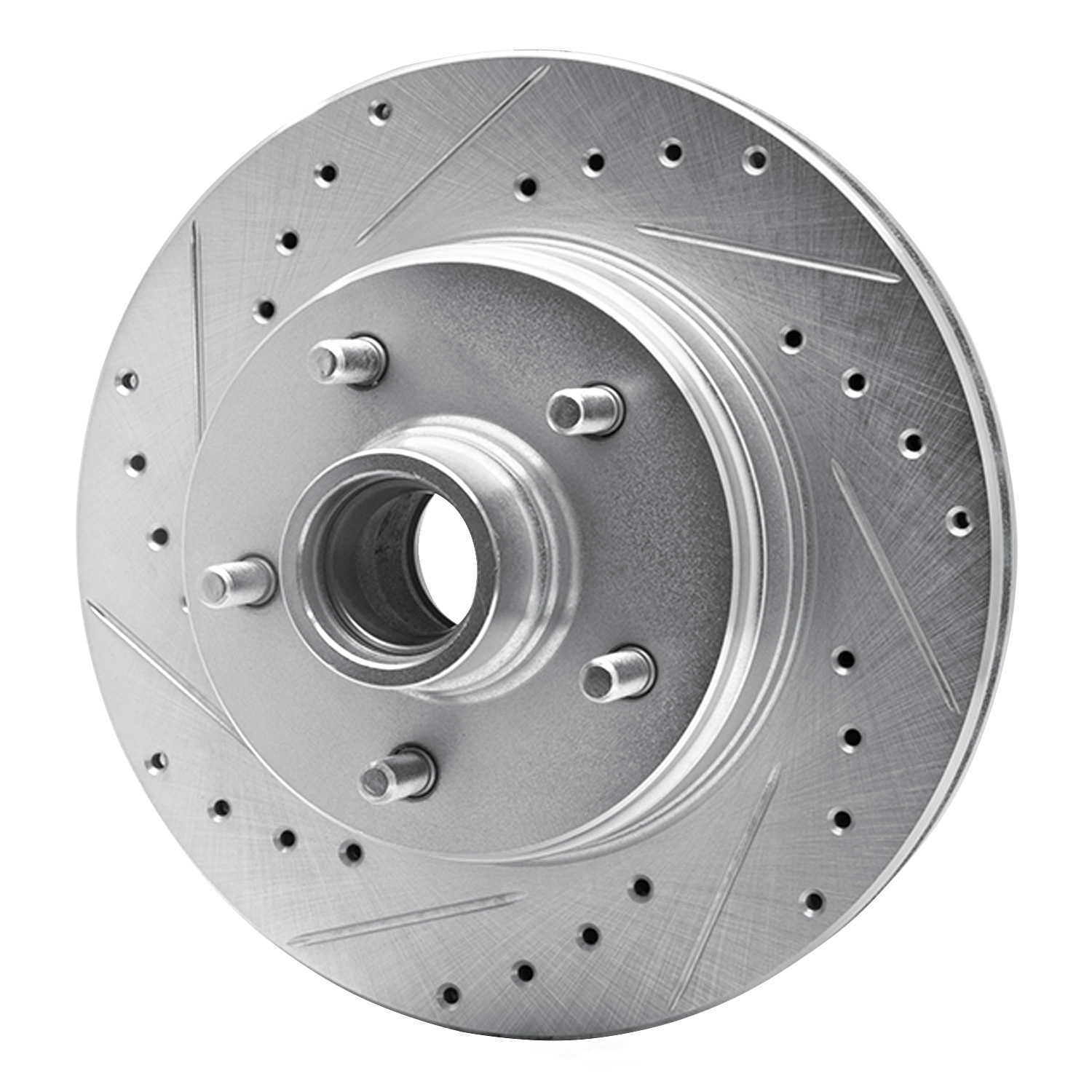 Dynamic Friction Company 631-48015L DFC Brake Rotor - Drilled And Slotted - Silver
