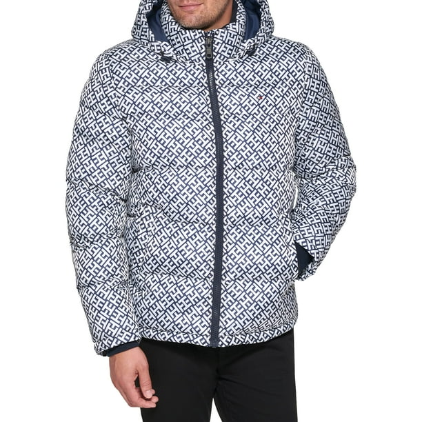Chaqueta acolchada Tommy Hilfiger para hombre con capucha y estampado del logotipo de Tommy