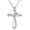 02-Feb-Amethyst, variant on Cross Necklace for Women 925 Sterling Silver Birthstone Necklace Sideways Cross Necklace Birthstone Jewelry Gifts